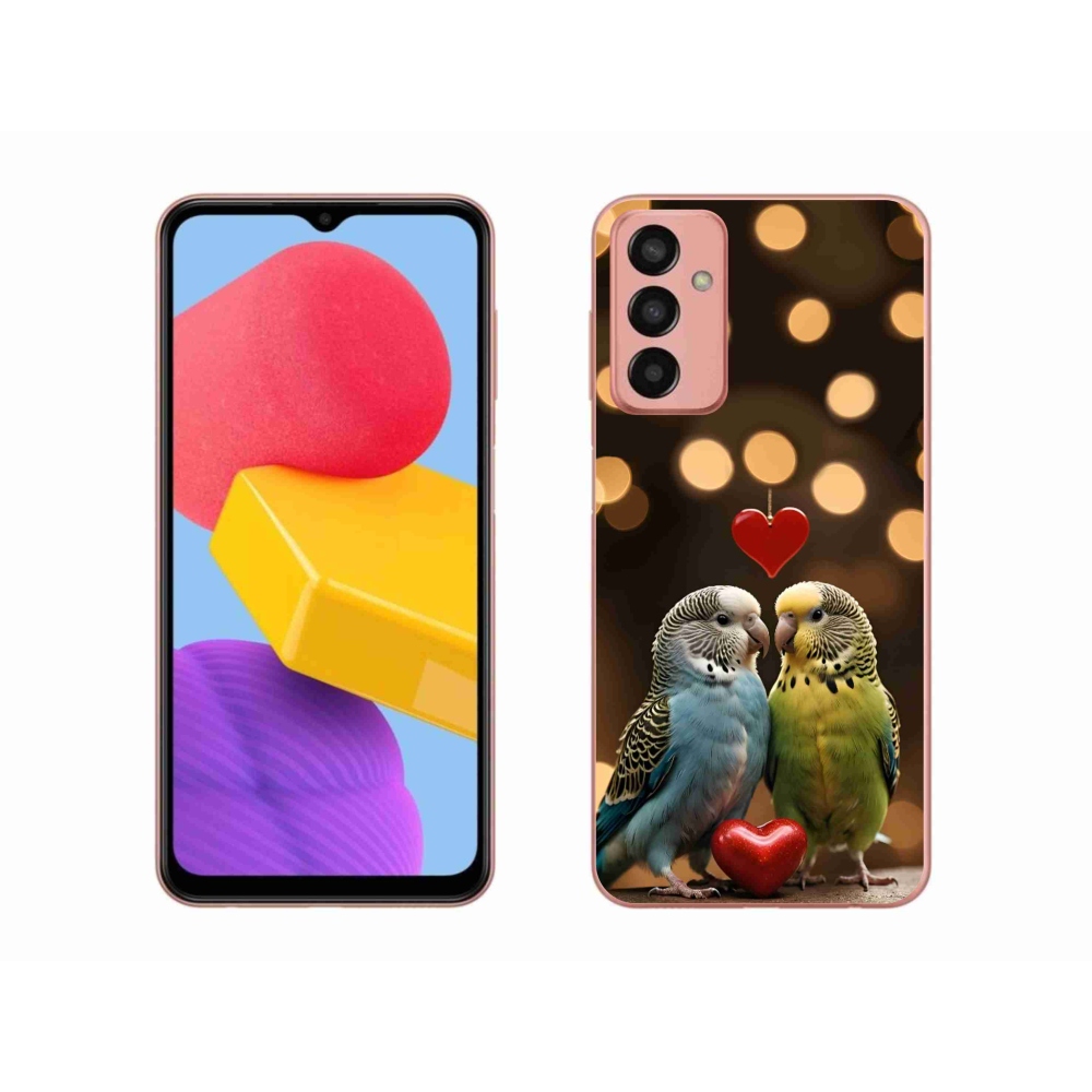 Gél borítás mmCase Samsung Galaxy M13 készülékhez - szerelmes papagájok