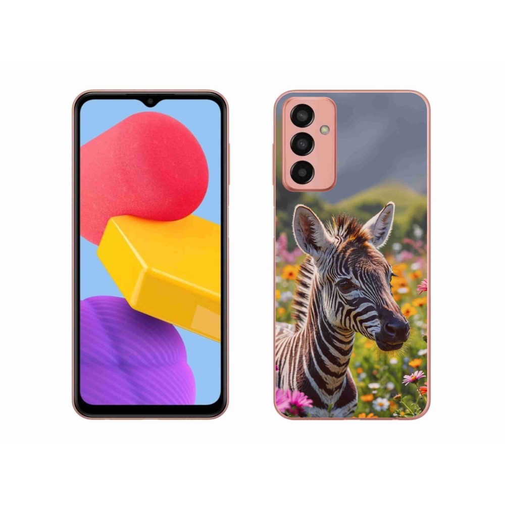 Zselés borító mmCase Samsung Galaxy M13 készülékhez - zebra a réten