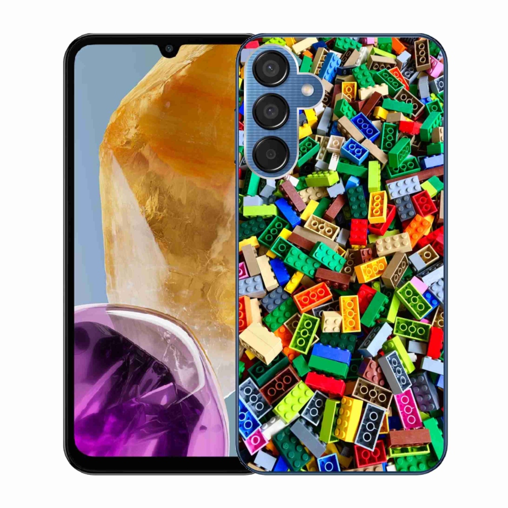 Zselés borítás mmCase Samsung Galaxy M15 5G - színes építőkockákhoz