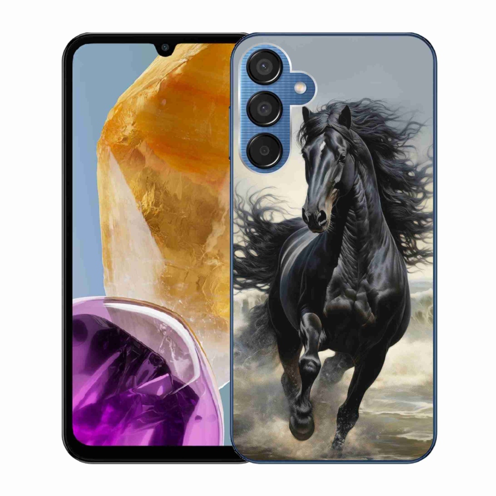 Gél borítás mmCase Samsung Galaxy M15 5G - fekete futó ló
