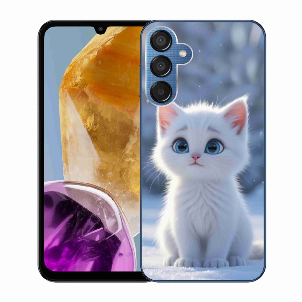 Gél védőhuzat mmCase Samsung Galaxy M15 5G - fehér cica 3