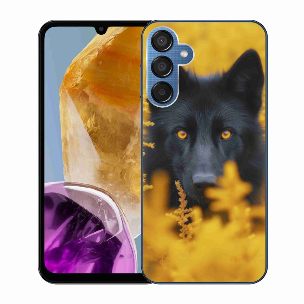 Gél védőhuzat mmCase Samsung Galaxy M15 5G - fekete farkas 2