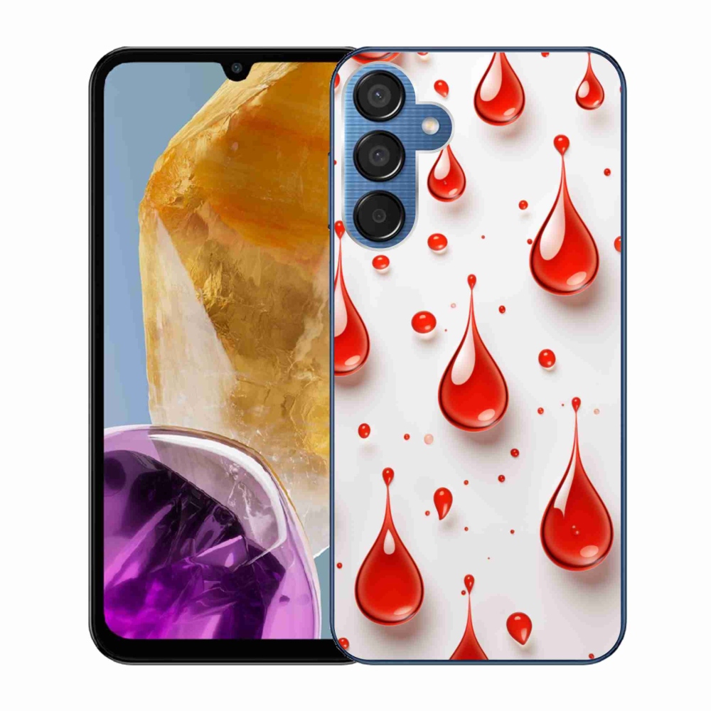 Zselés borítás mmCase Samsung Galaxy M15 5G - piros cseppek
