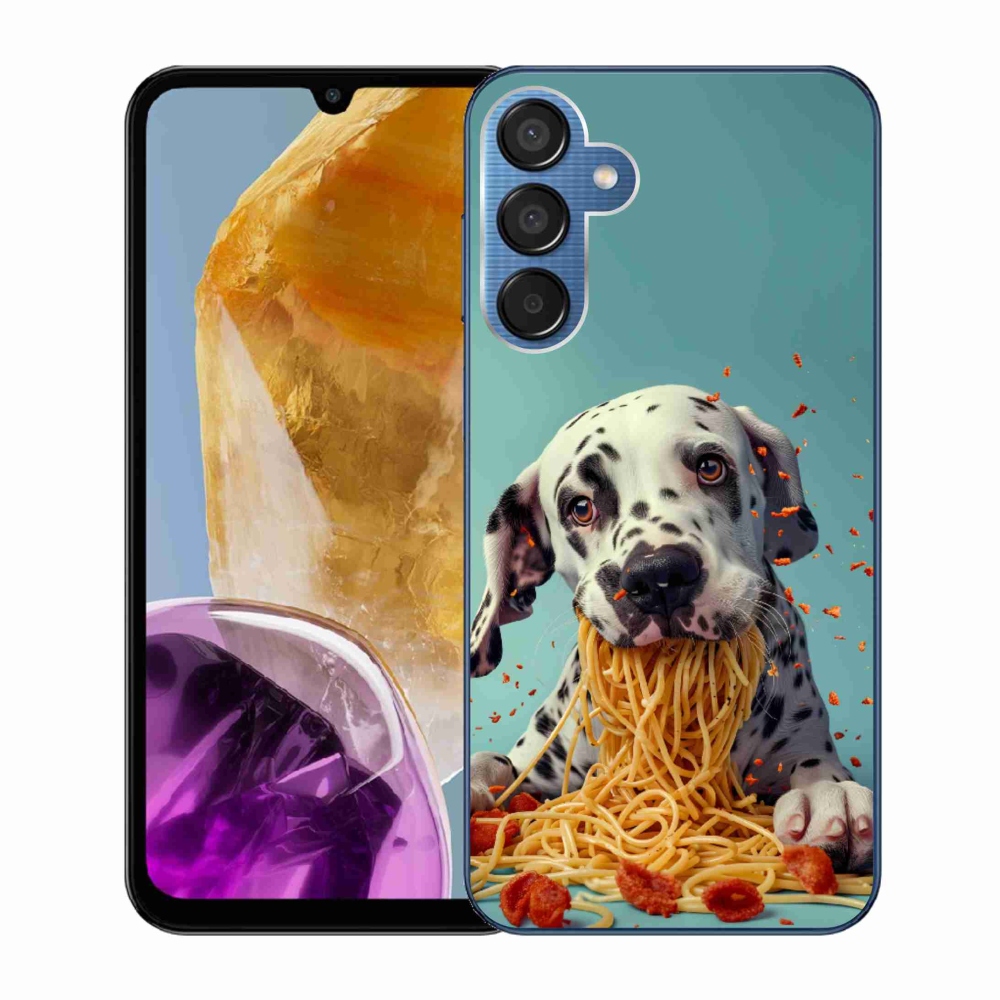 Zselés borítás mmCase Samsung Galaxy M15 5G - Dalmát és spagetti