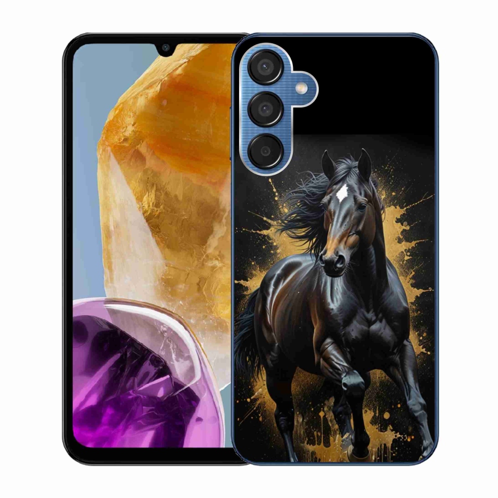 Zselés borítás mmCase Samsung Galaxy M15 5G - elegáns fekete ménes