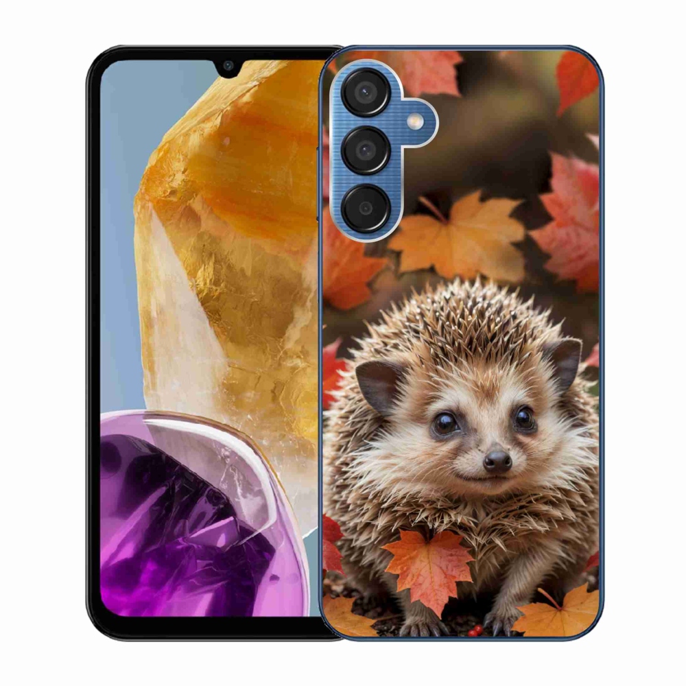 Zselés borító mmCase Samsung Galaxy M15 5G - sün a levelek között