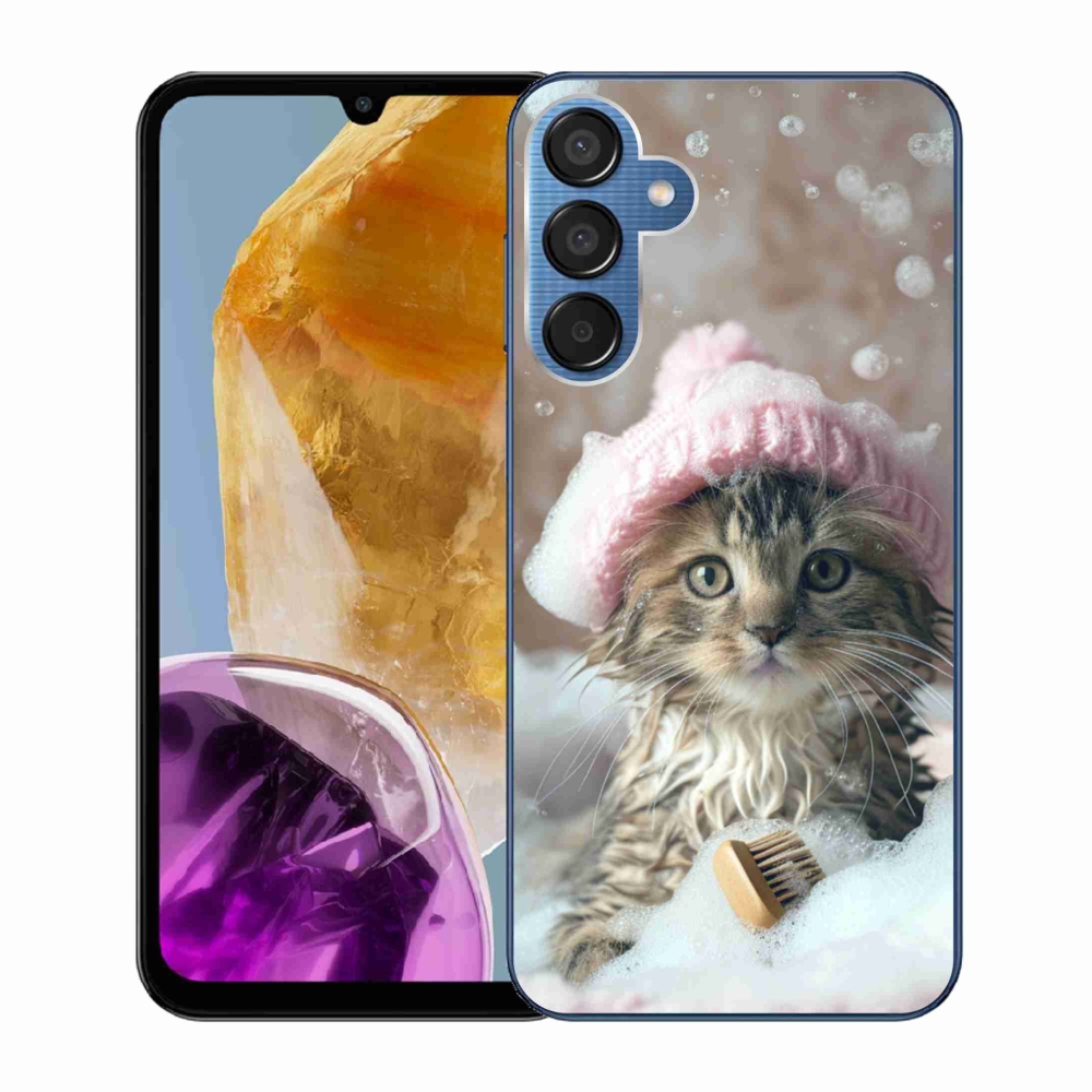Gél borítás mmCase Samsung Galaxy M15 5G - cica és fürdő