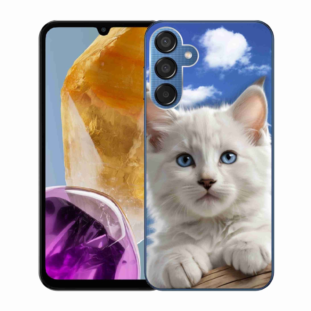 Gél borítás mmCase Samsung Galaxy M15 5G - cica és felhők