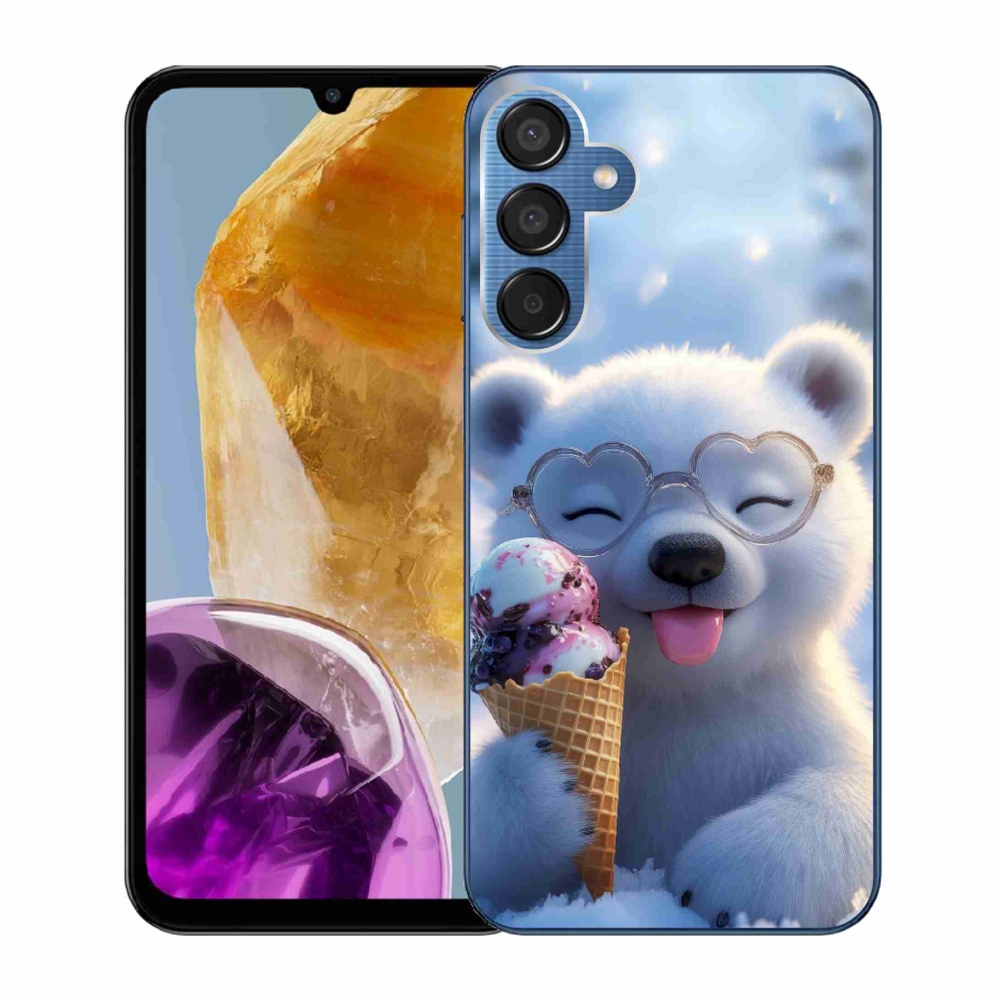 Zselés borítás mmCase Samsung Galaxy M15 5G készülékhez - mackó fagylalttal