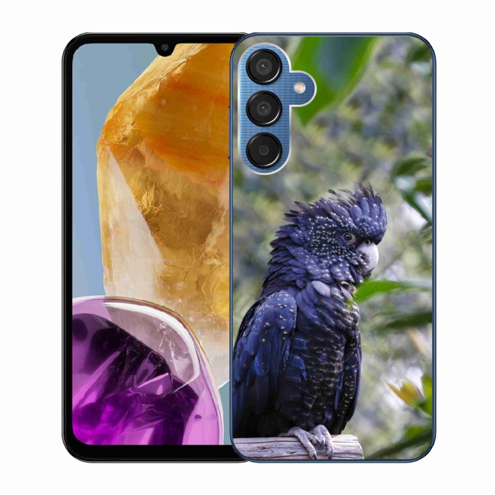 Zselés borítás mmCase Samsung Galaxy M15 5G - papagáj kakadu fekete