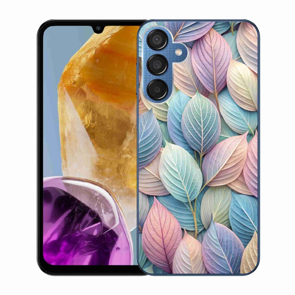 Zselés borítás mmCase Samsung Galaxy M15 5G - pasztell levelek