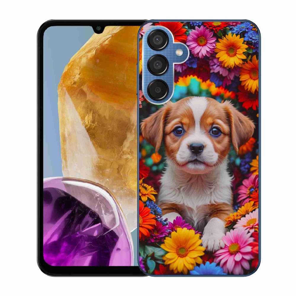 Gél borítás mmCase Samsung Galaxy M15 5G - aranyos kiskutya