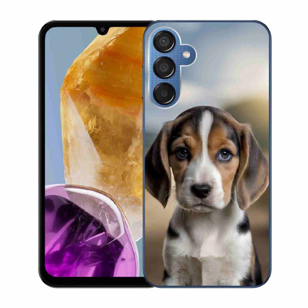 Gél borítás mmCase Samsung Galaxy M15 5G - aranyos beagle - Samsung Galaxy M15 5G számára