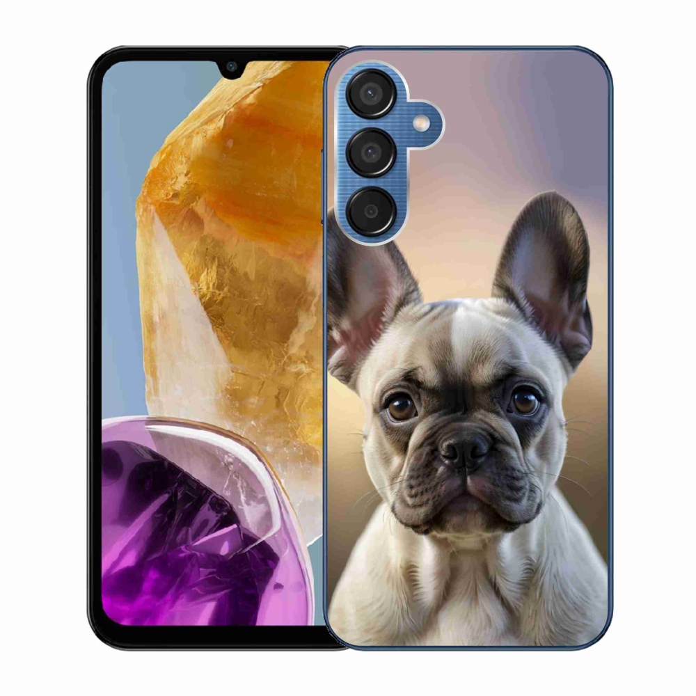 Gél borítás mmCase Samsung Galaxy M15 5G - aranyos francia bulldoghoz