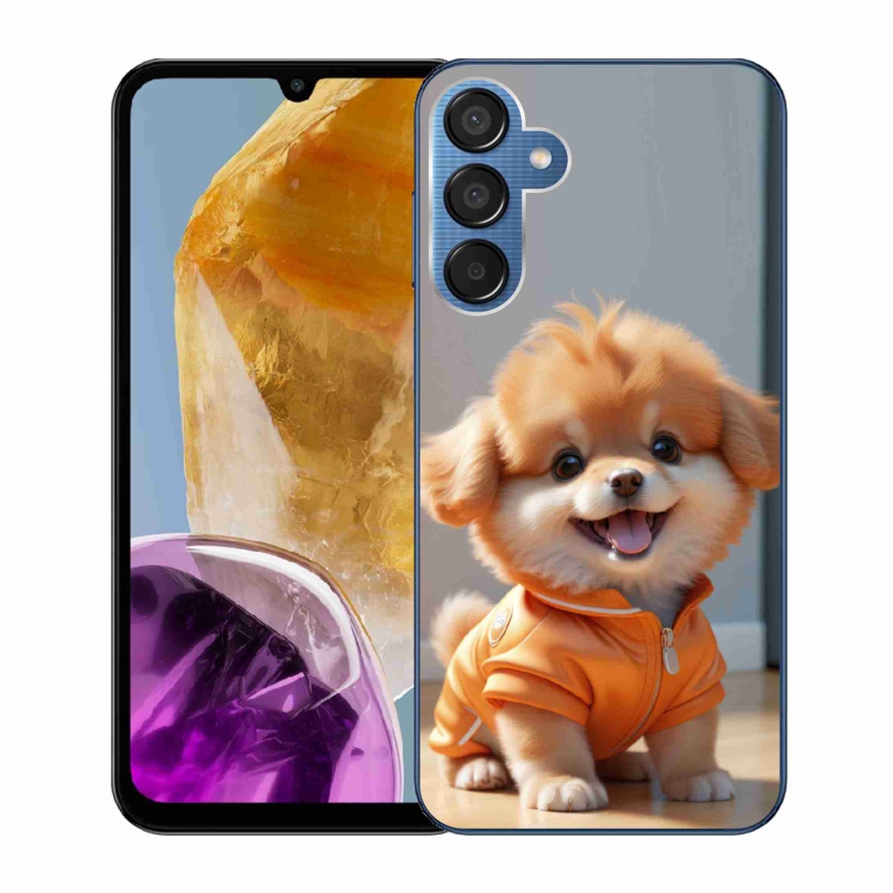 Zselés borítás mmCase Samsung Galaxy M15 5G - aranyos pomerániai pulóverben