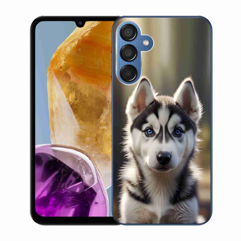 Gél borítás mmCase Samsung Galaxy M15 5G - aranyos szibériai husky - Samsung Galaxy M15 5G számára