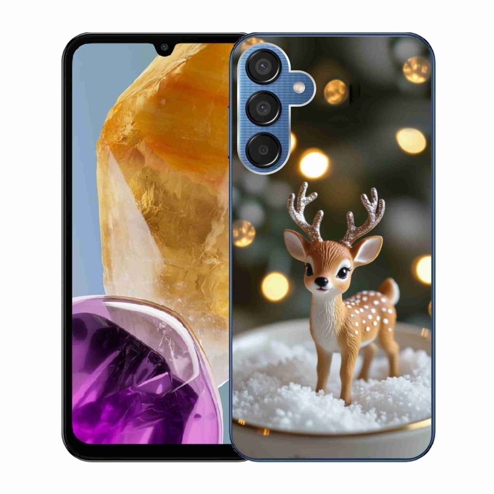 Gél borító mmCase Samsung Galaxy M15 5G - aranyos karácsonyi szarvasok