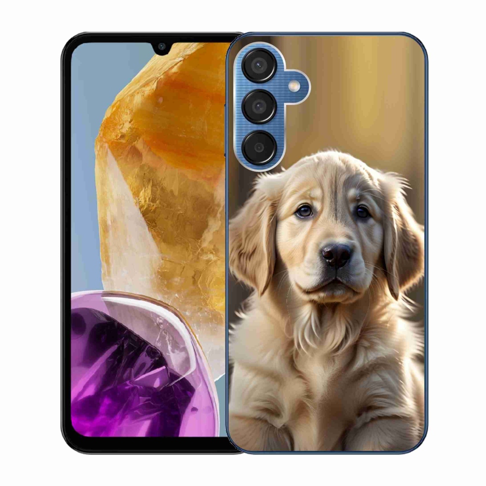 Gél borítás mmCase Samsung Galaxy M15 5G - aranyos arany retrieverhez