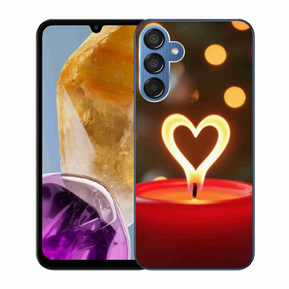 Zselés borítás mmCase Samsung Galaxy M15 5G - lángszívű Samsung Galaxy M15 5G számára