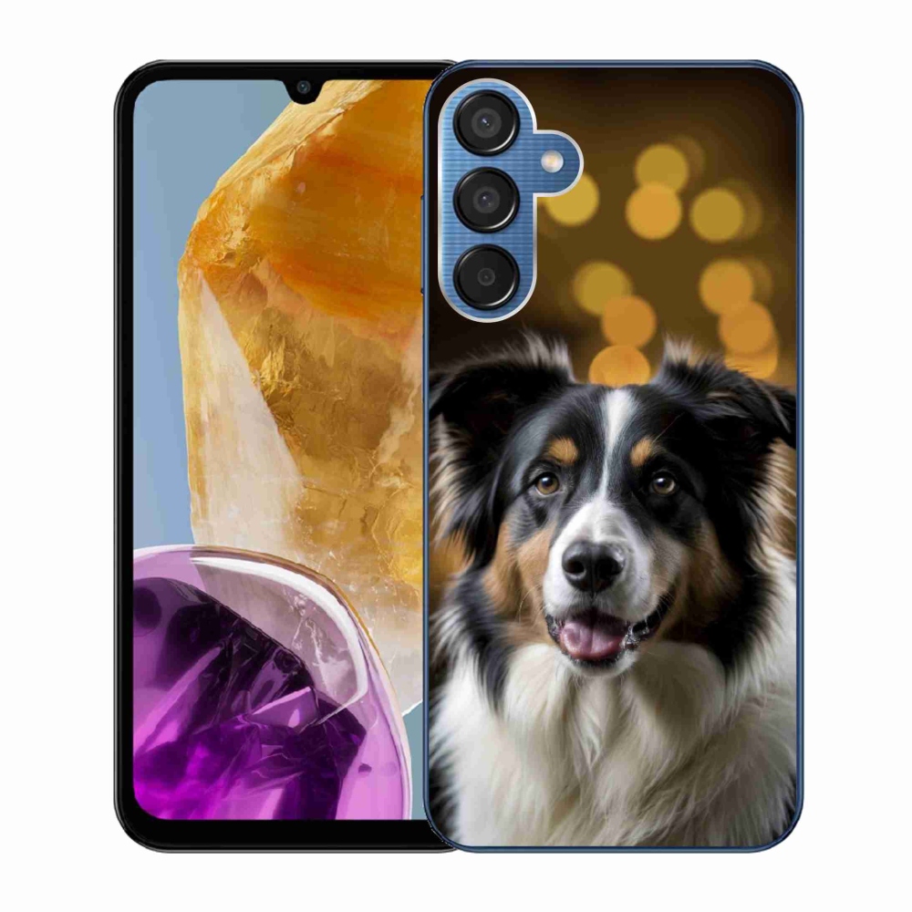 Gél borítás mmCase Samsung Galaxy M15 5G - mosolygós ausztrál juhászkutya számára