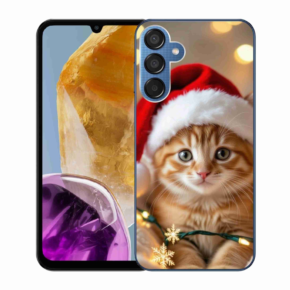 Gél borítás mmCase Samsung Galaxy M15 5G - Karácsonyi cica