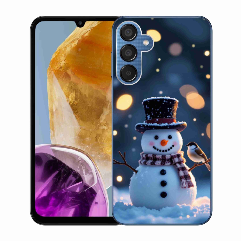 Gél borítás mmCase Samsung Galaxy M15 5G - karácsonyi hóemberhez