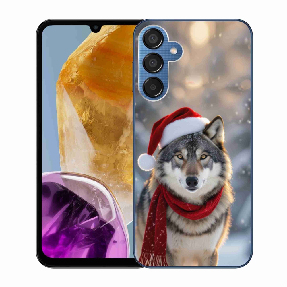 Gél borítás mmCase Samsung Galaxy M15 5G - Karácsonyi farkas