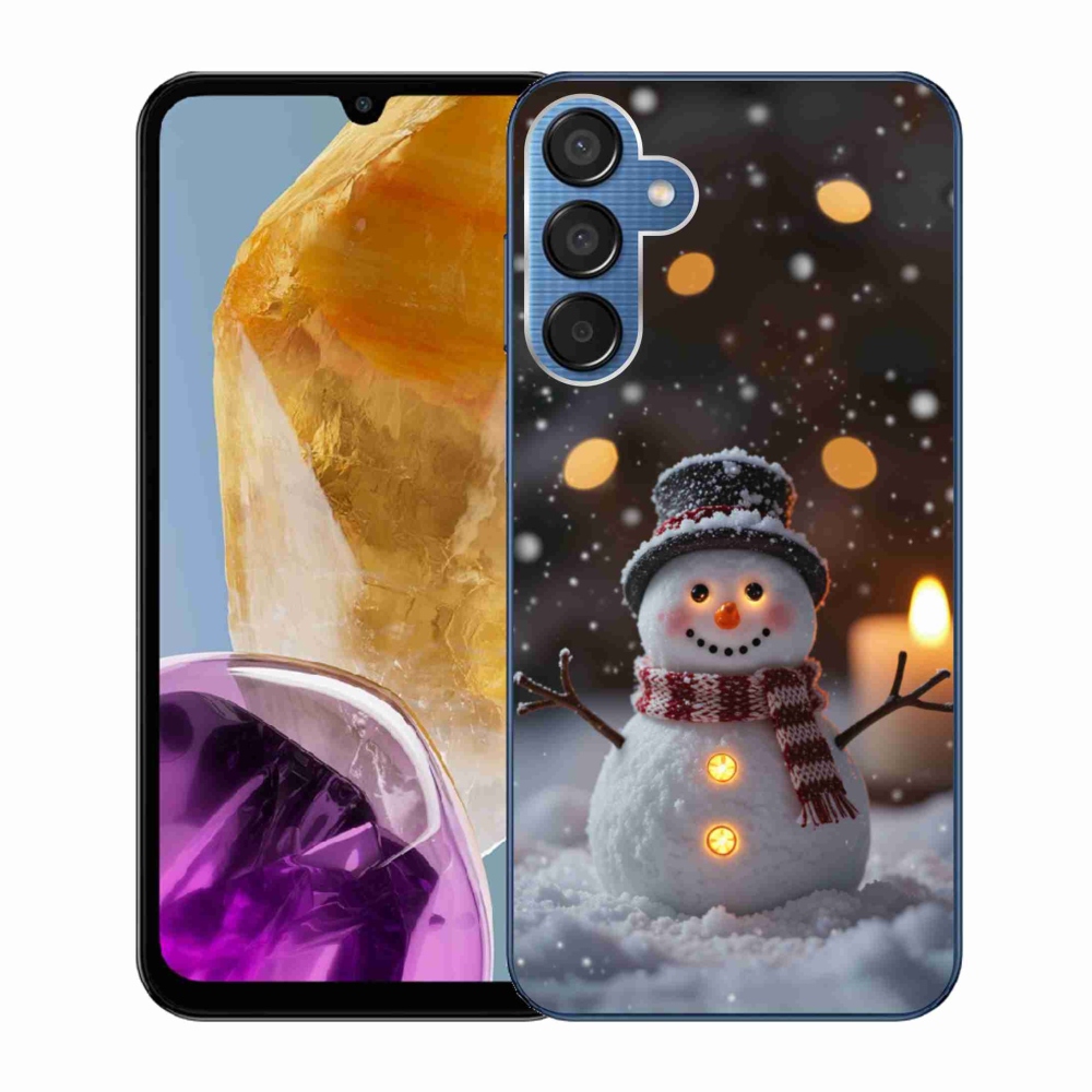 Gél borítás mmCase Samsung Galaxy M15 5G - vidám hóemberhez