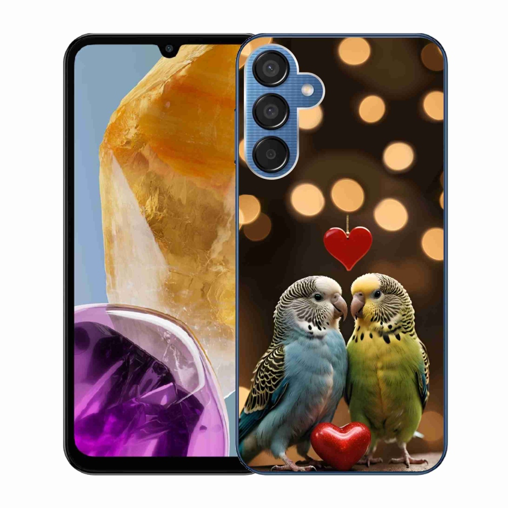 Gél borítás mmCase Samsung Galaxy M15 5G - szerelmes papagájok