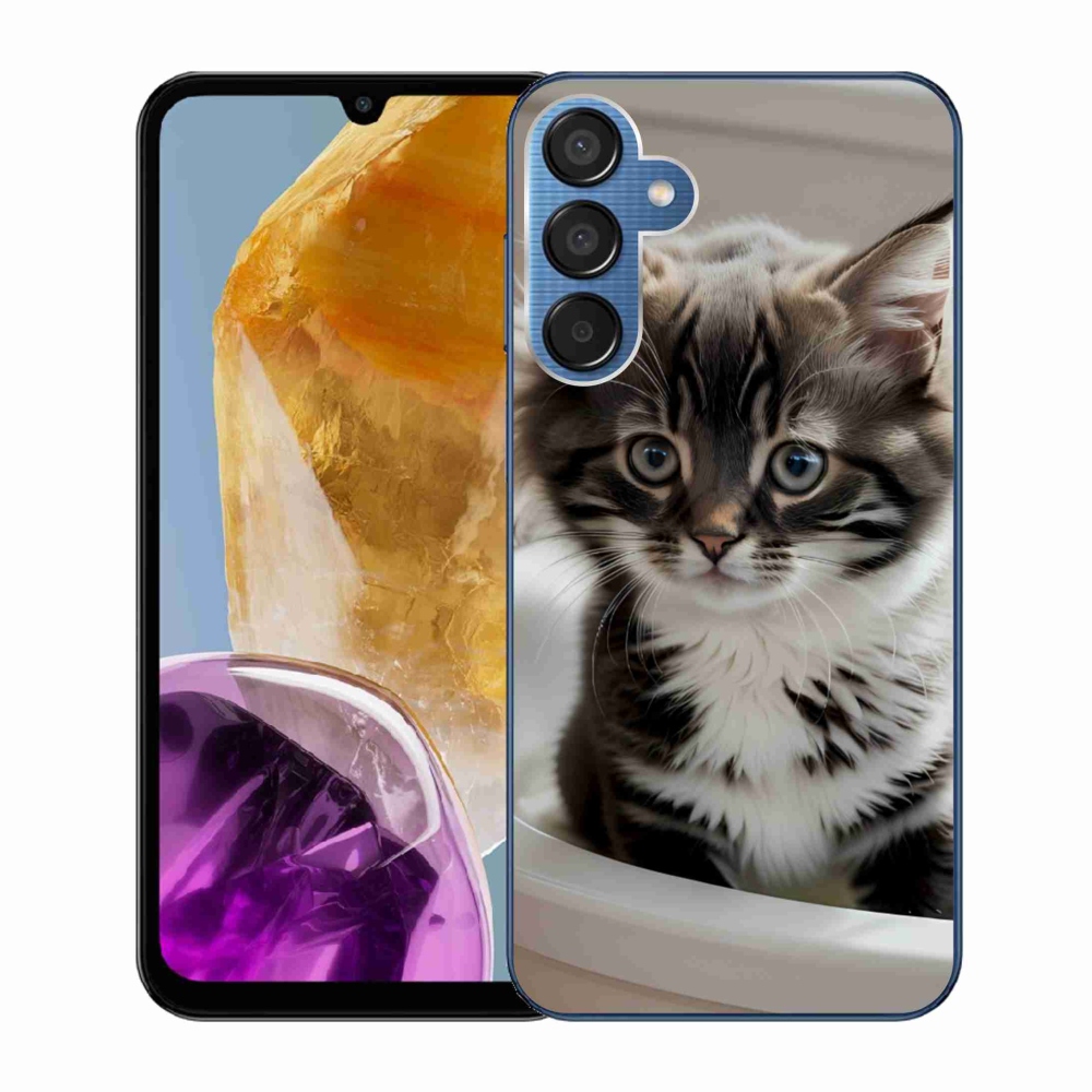 Gél borítás mmCase Samsung Galaxy M15 5G - kíváncsi cica