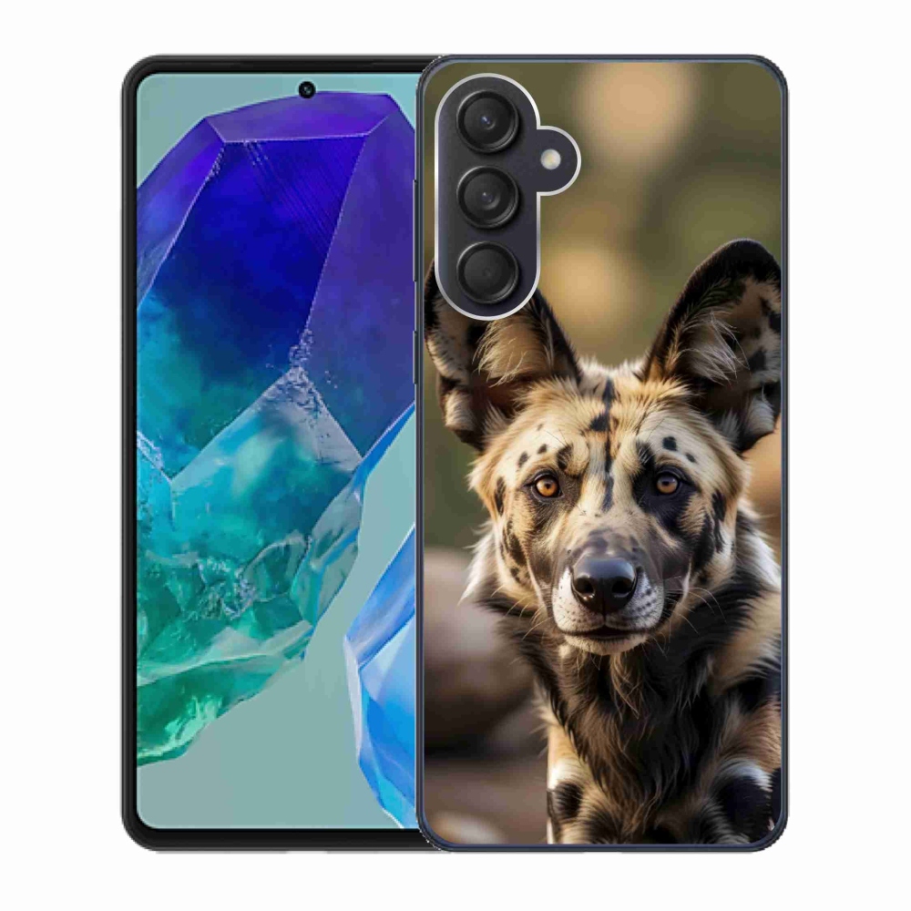 Gél borító mmCase Samsung Galaxy M55 5G - afrikai vadkutya számára