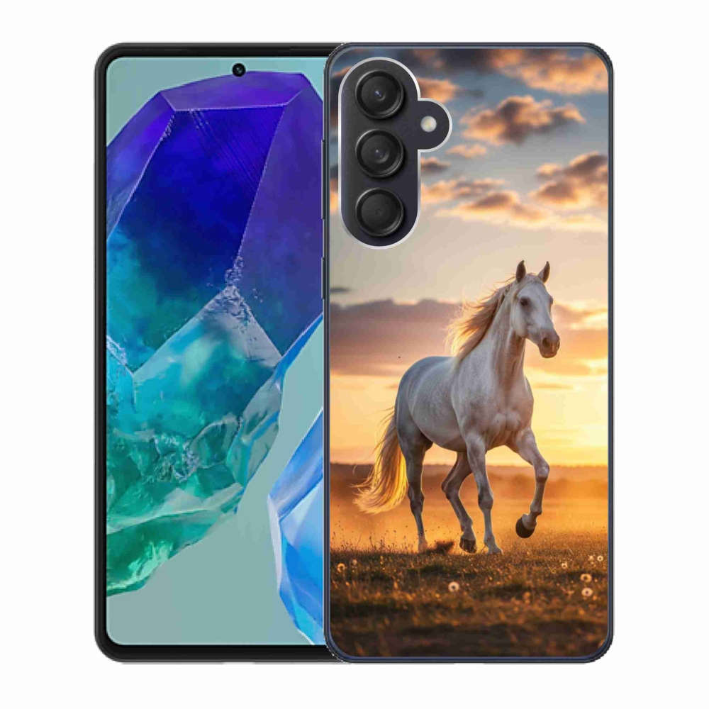 Gél borító mmCase Samsung Galaxy M55 5G - futó fehér ló 2