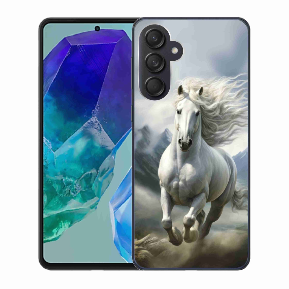 Gél borító mmCase Samsung Galaxy M55 5G - futó fehér ló 3