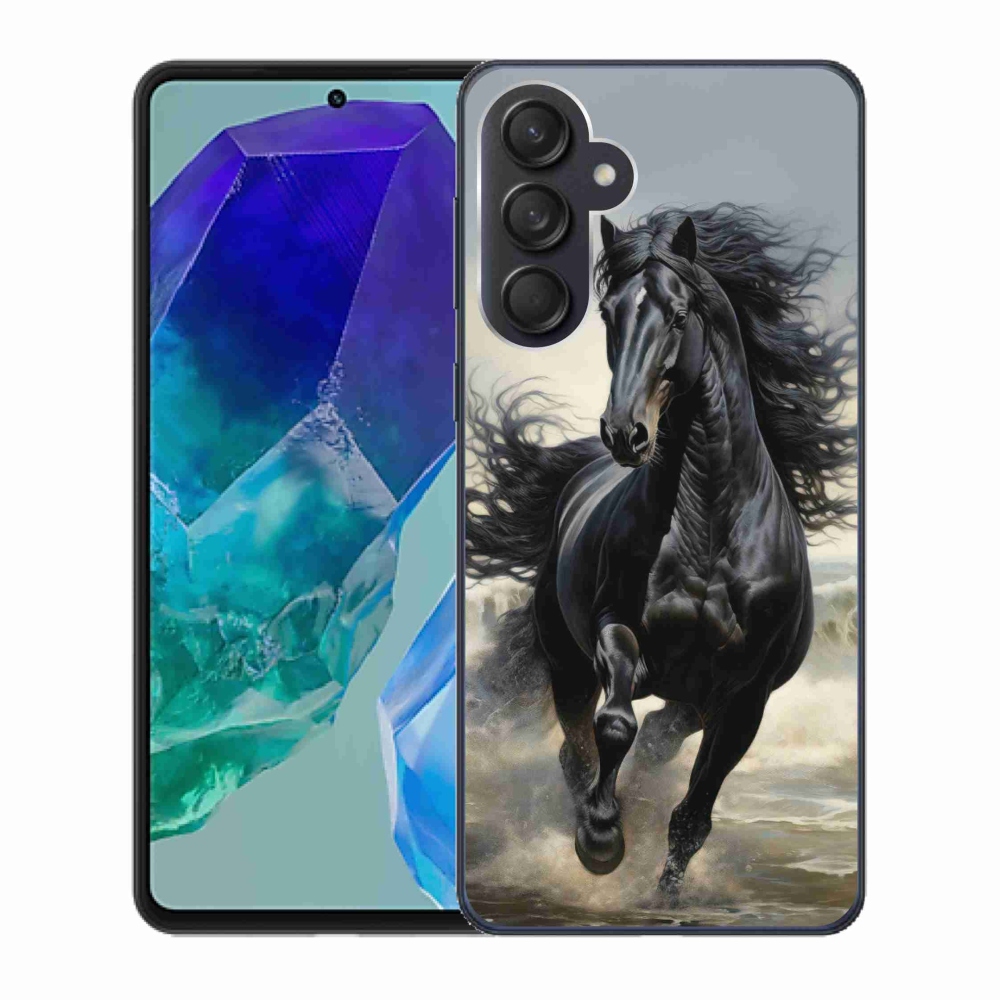 Gél borítás mmCase Samsung Galaxy M55 5G - fekete futó ló