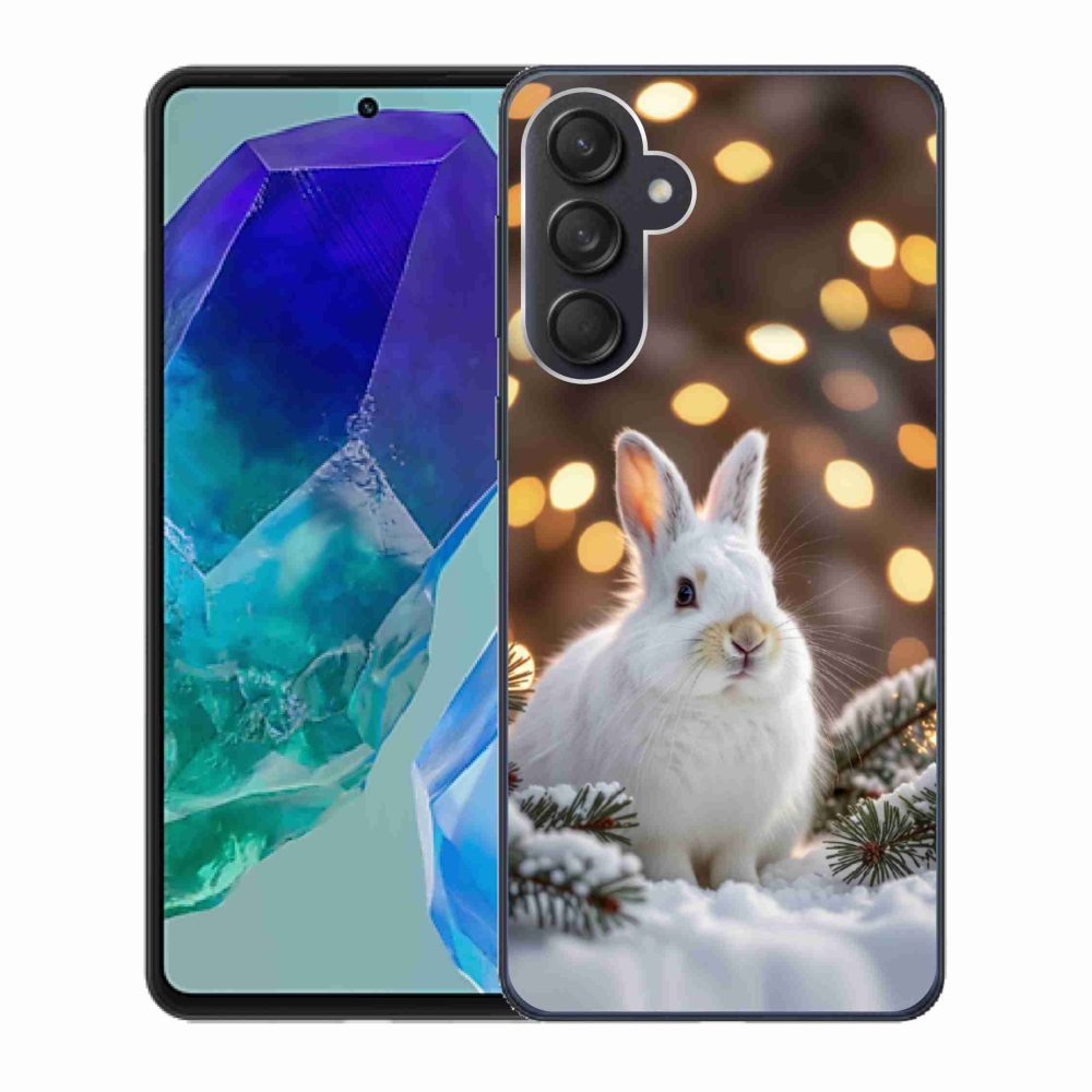 Gél védőhuzat mmCase Samsung Galaxy M55 5G - fehér nyúlhoz