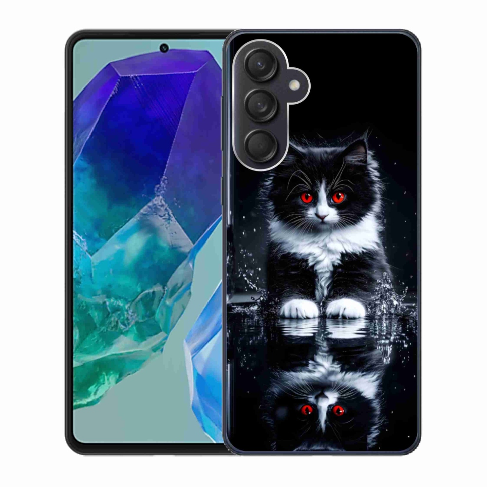 Zselés borítás mmCase Samsung Galaxy M55 5G - fekete-fehér cica
