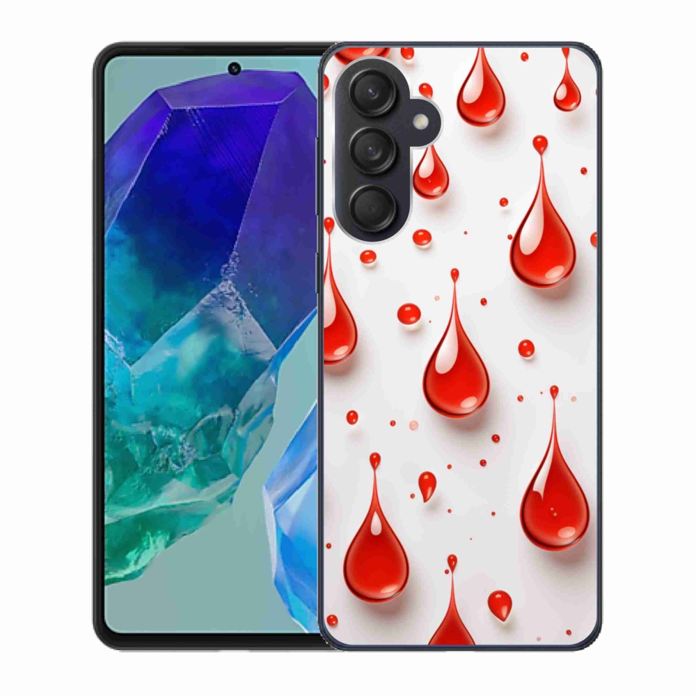 Gél védőhuzat mmCase Samsung Galaxy M55 5G - piros cseppek