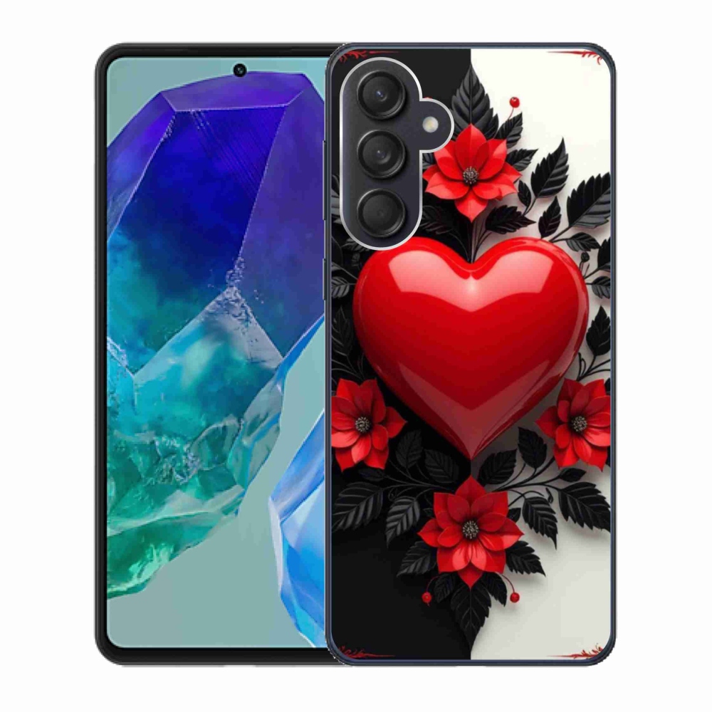 Gél védőhuzat mmCase Samsung Galaxy M55 5G - piros szív