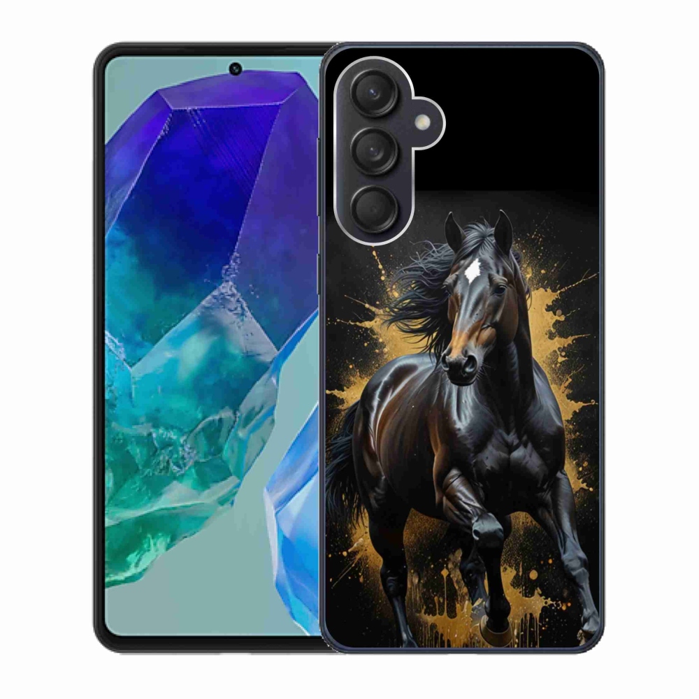 Zselés borítás mmCase Samsung Galaxy M55 5G - elegáns fekete ménes