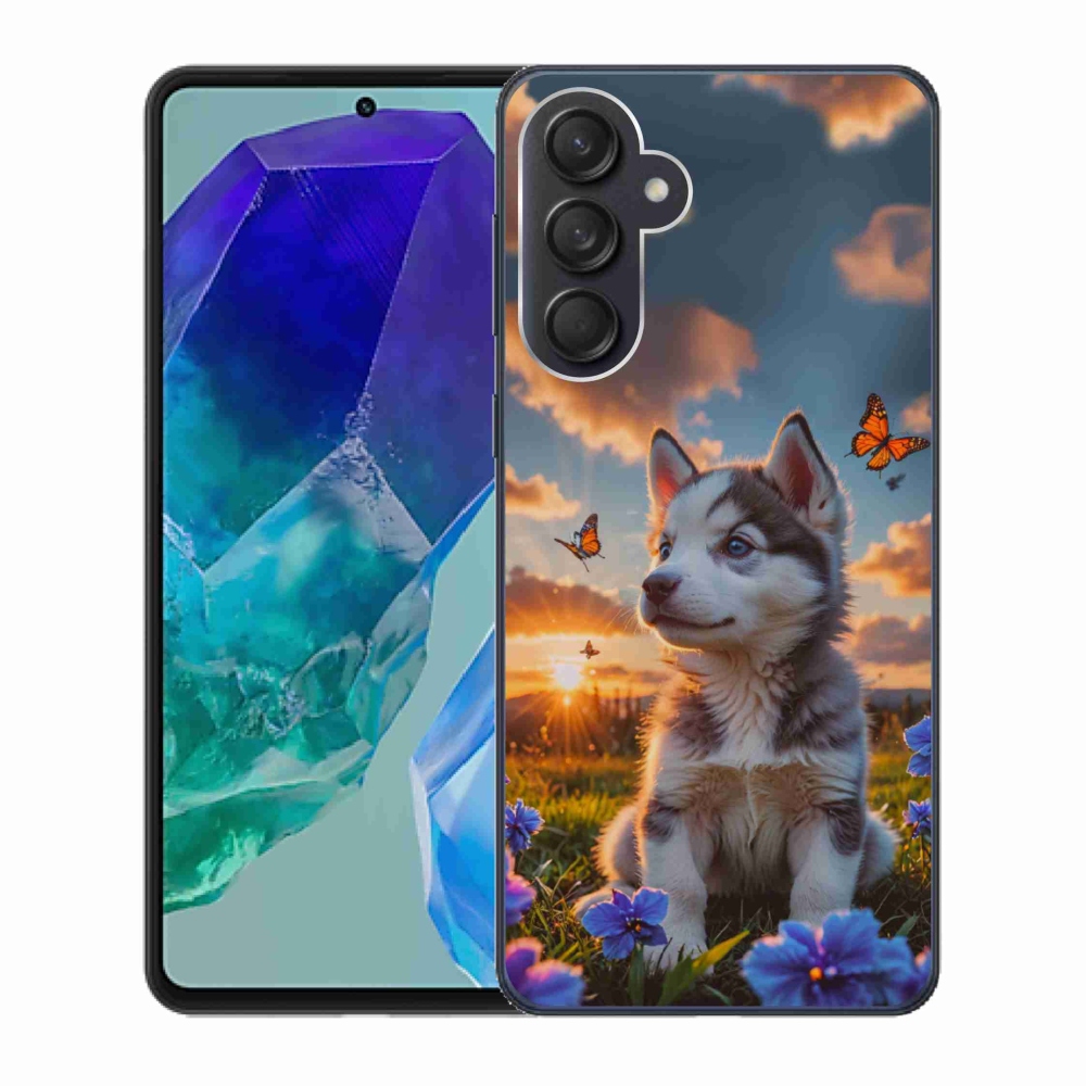 Gél borítás mmCase Samsung Galaxy M55 5G - husky a naplementében