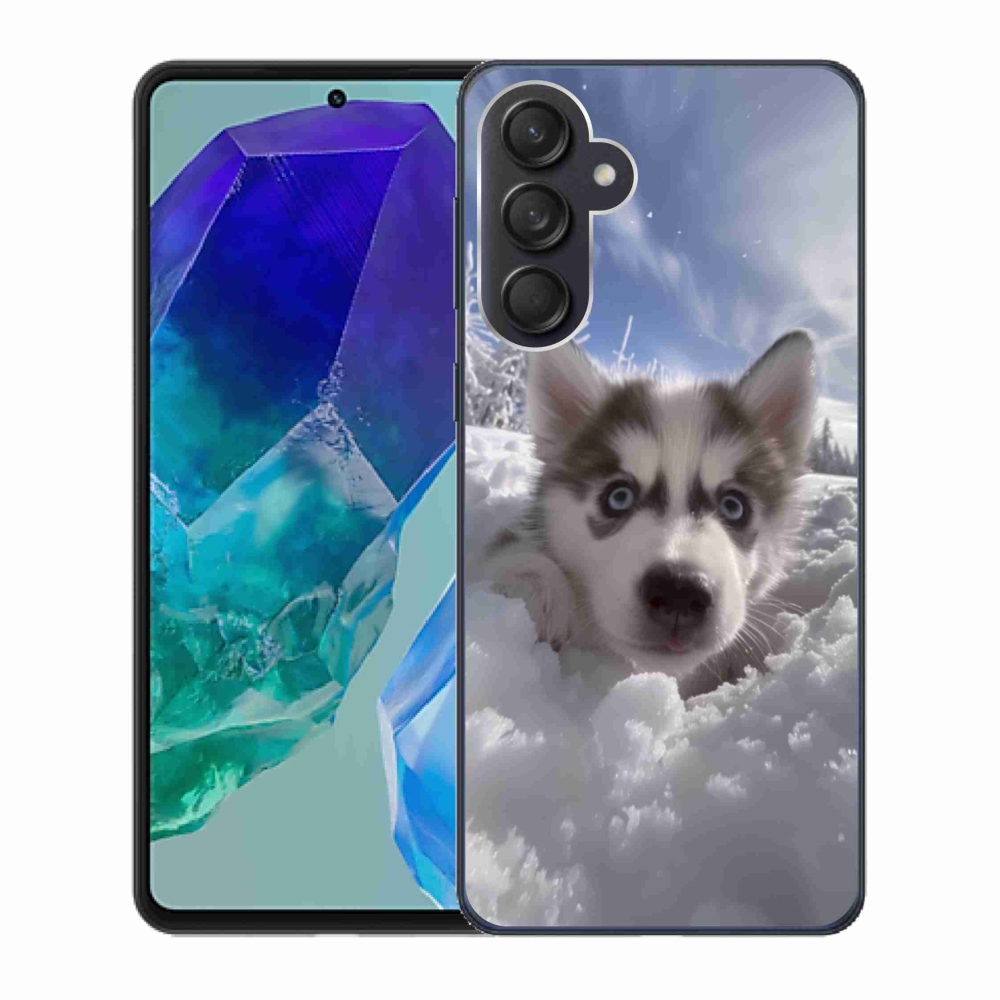 Gél borítás mmCase Samsung Galaxy M55 5G - husky a hóban