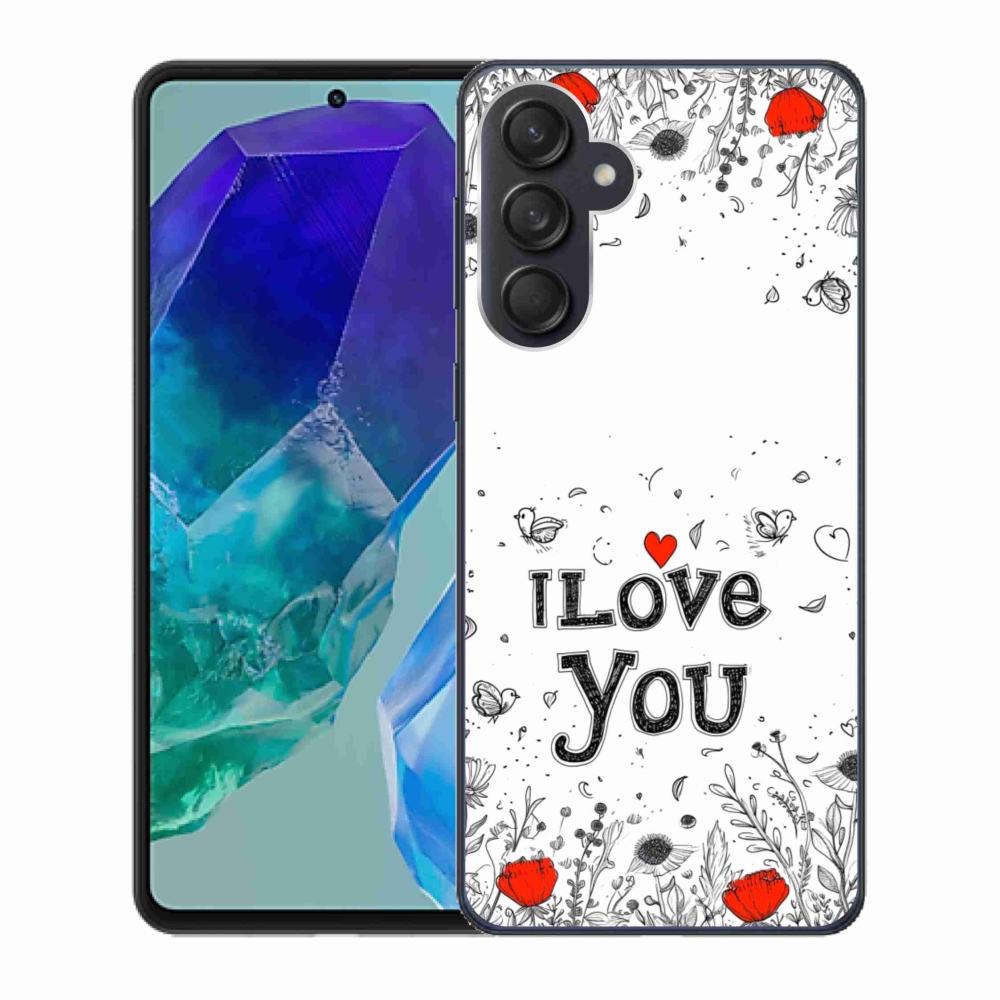 Gél borító mmCase Samsung Galaxy M55 5G - I love you fehér háttérrel