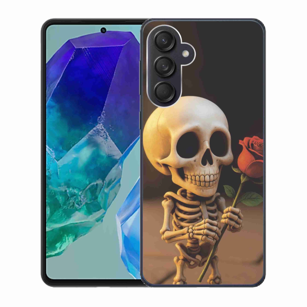 Gél borítás mmCase Samsung Galaxy M55 5G - csontváz rózsával