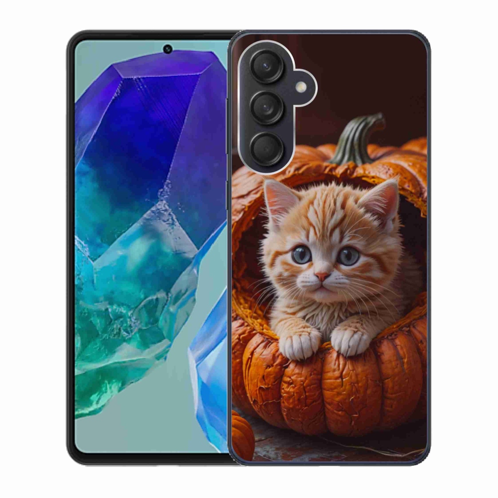 Gél borító mmCase Samsung Galaxy M55 5G - cica és tök 2