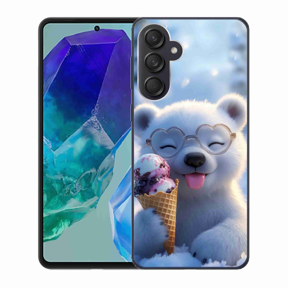 Gél borítás mmCase Samsung Galaxy M55 5G - mackó fagylalttal