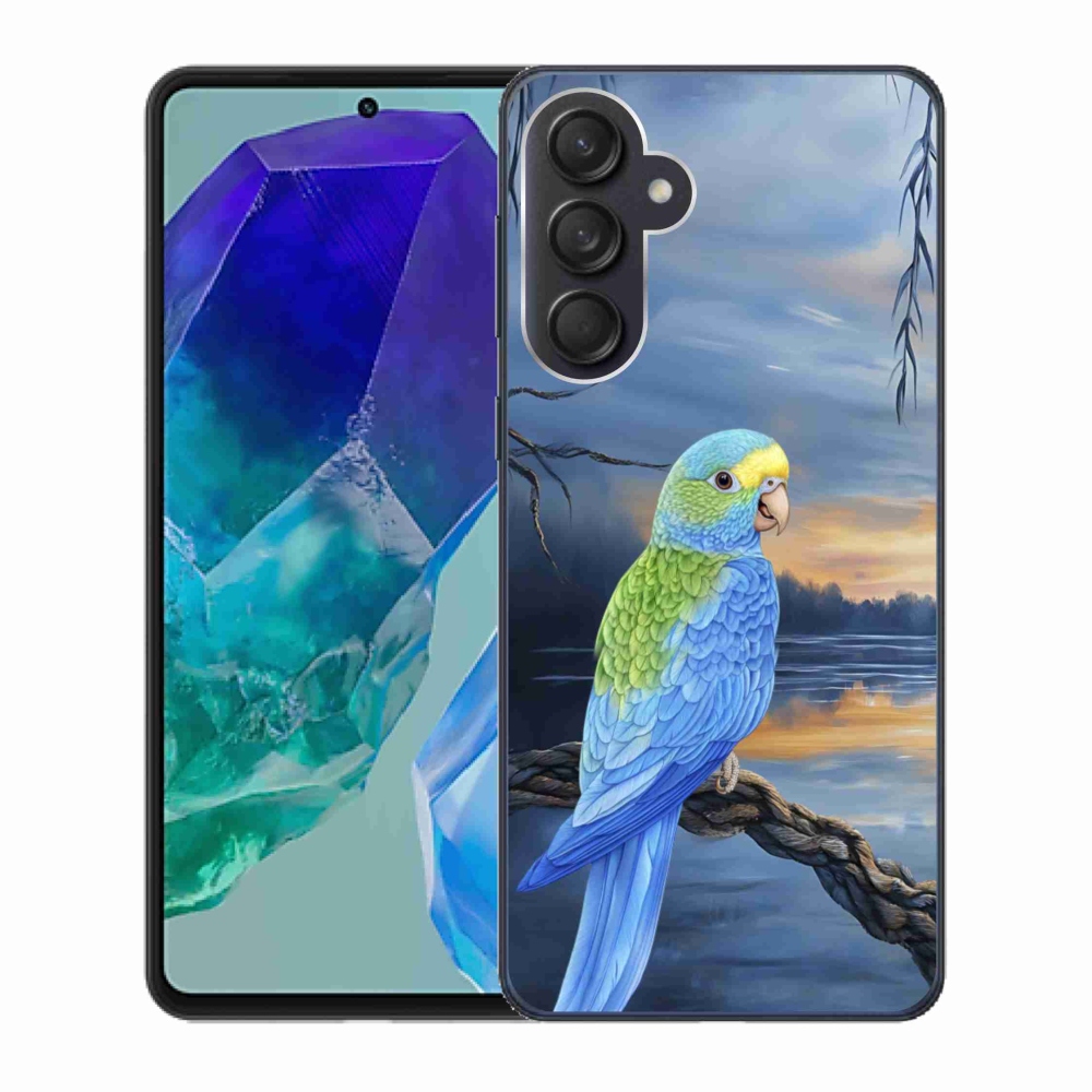 Gél védőhuzat mmCase Samsung Galaxy M55 5G - kék papagájhoz