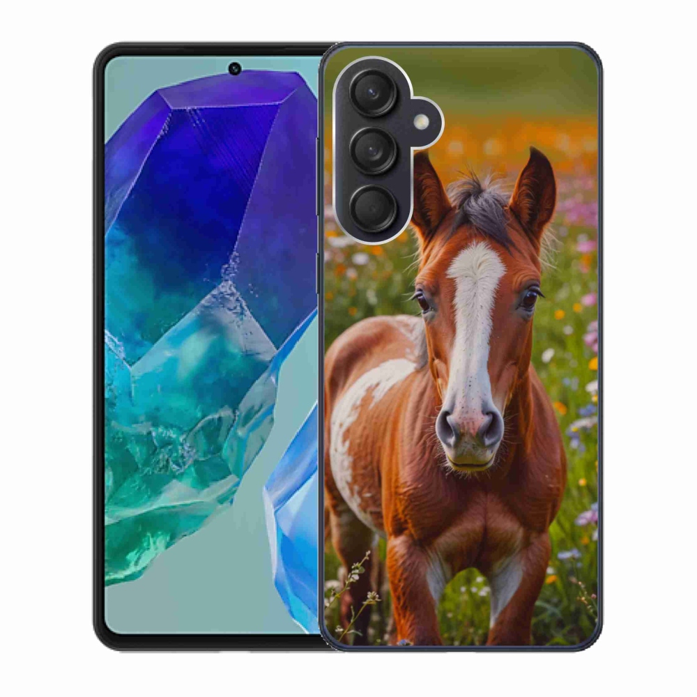 Gél borítás mmCase Samsung Galaxy M55 5G - aranyos csikóhoz
