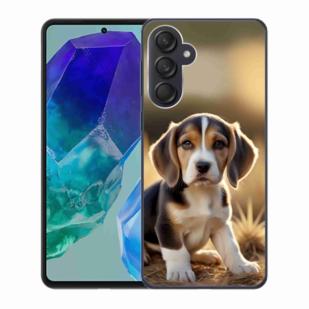 Gél borító mmCase Samsung Galaxy M55 5G - aranyos beagle - Samsung Galaxy M55 5G számára