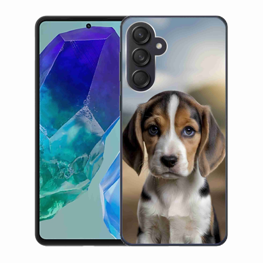 Gél borító mmCase Samsung Galaxy M55 5G - aranyos beagle - Samsung Galaxy M55 5G számára