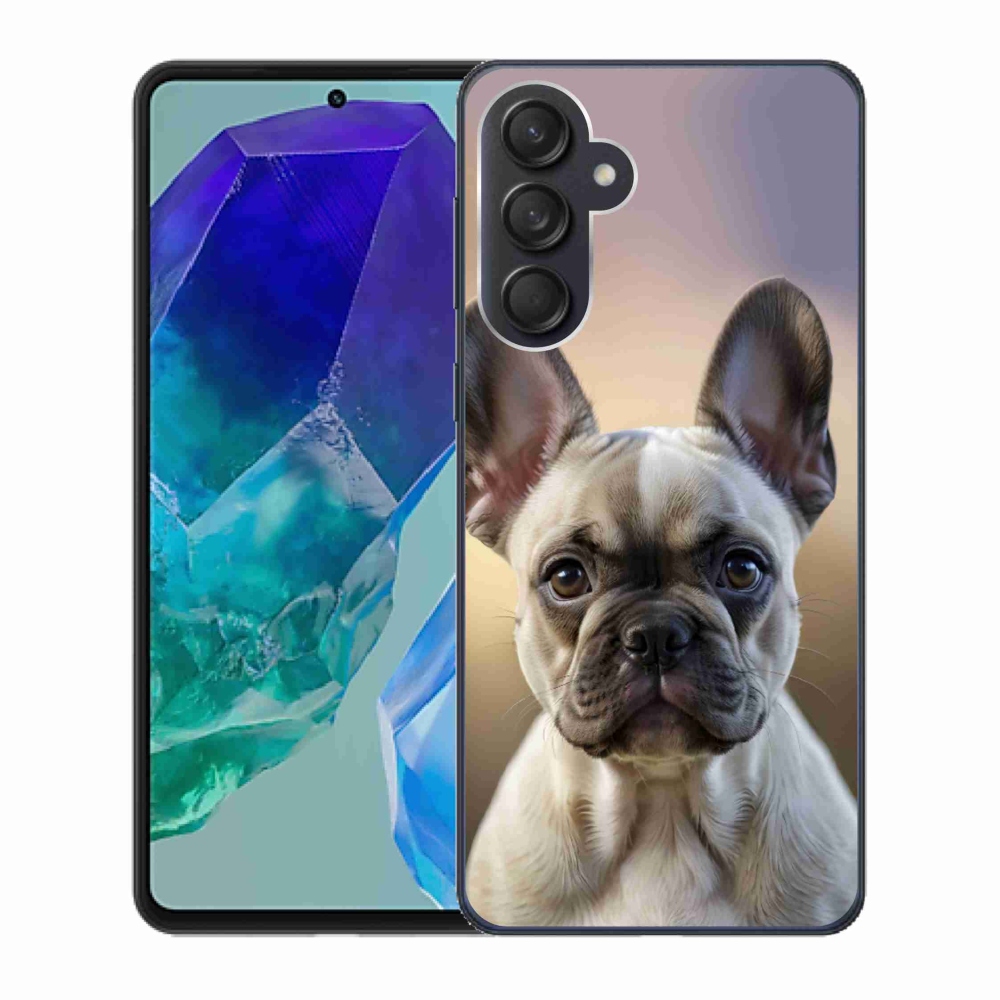 Gél borítás mmCase Samsung Galaxy M55 5G - aranyos francia bulldoghoz